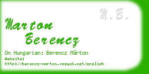 marton berencz business card